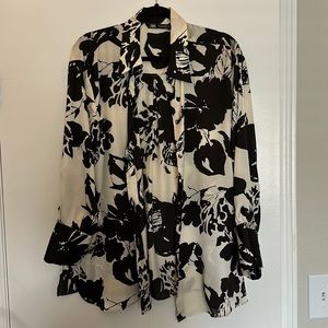 Black and white button up shirt, Zara, size L